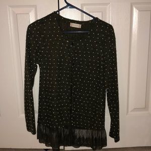 Dark Olive Cardigan Sweater